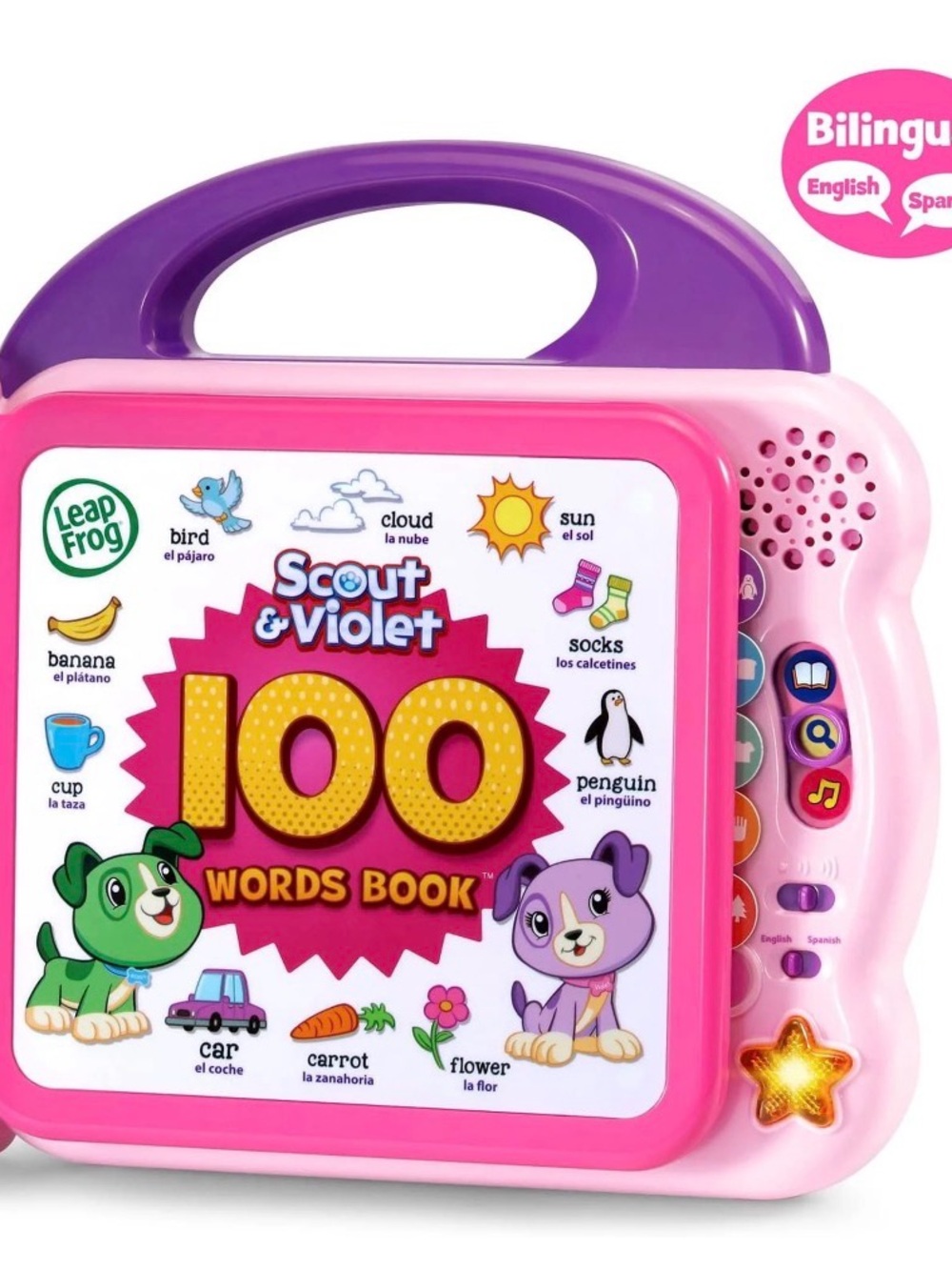 Scout & Violet 100 Bilingual Words Book - Pink and Purple